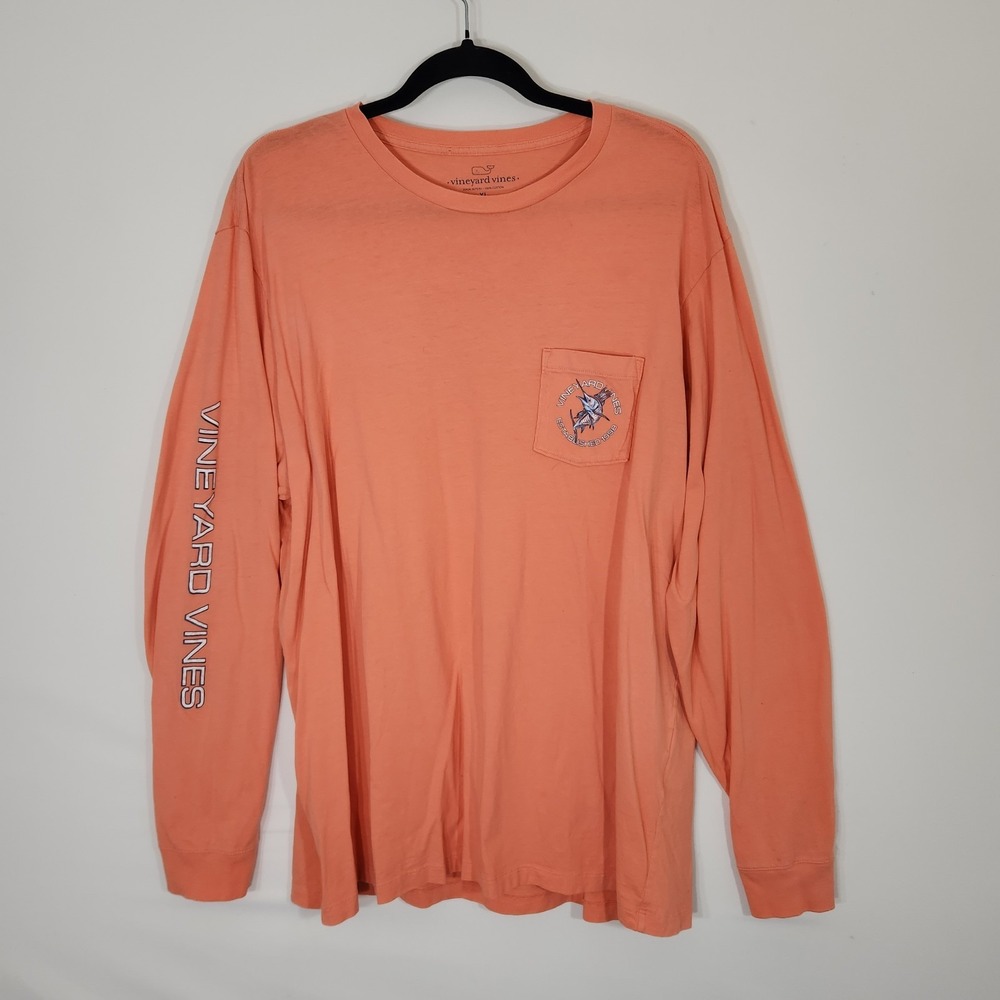 2015 Vinyard Vines Long Sleeve Marlin T Shirt Men's Size XL Creamcicle Color - Picture 3 of 9